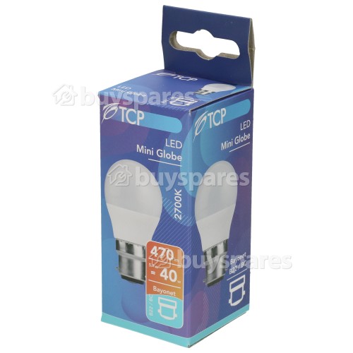 TCP 5.1W BC/B22 LED Non-Dimmable Golfball Lamp (Warm White) 40W Equivalent