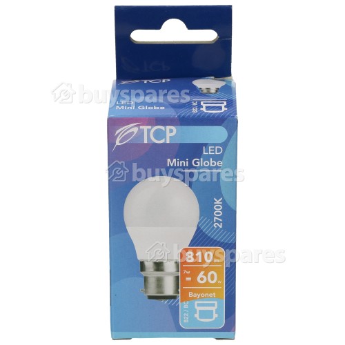 TCP 7W BC/B22 LED Non-Dimmable Mini GlobeLamp (Warm White) 60W Equivalent