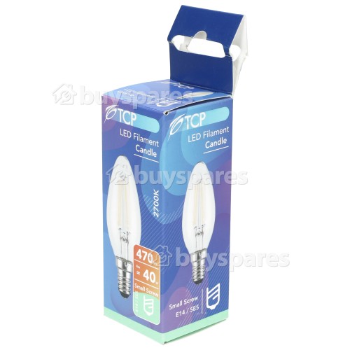 Bombilla Vela De Filamento LED No Atenuable - Blanco Cálido - Equivalente 40W - 4W SES/E14 TCP