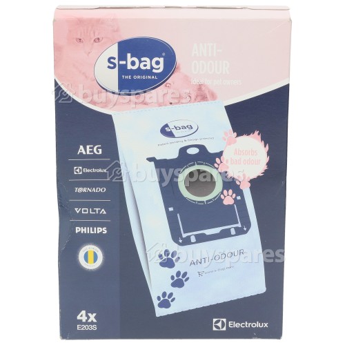 Sacs En Papier D'aspirateur E203S Anti-odeur (Paquet De 4) Electrolux