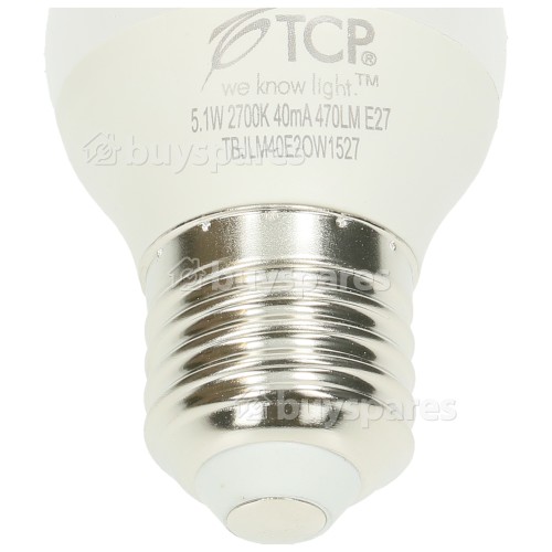 TCP 5.1W ES/E27 LED Non-Dimmable Golfball Lamp (Warm White) 40W Equivalent