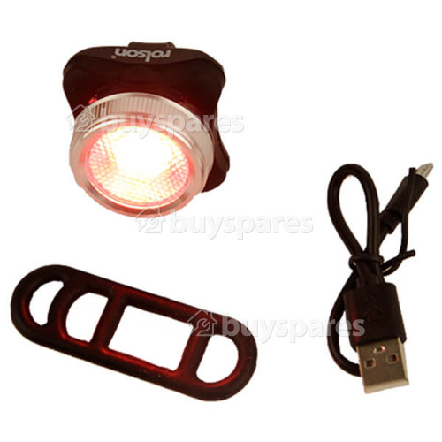 Rolson USB Rechargeable COB Rear Red Bike Light