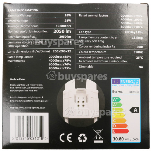 Eterna 28W GR10Q 4 Pin DD CFLNI Lamp