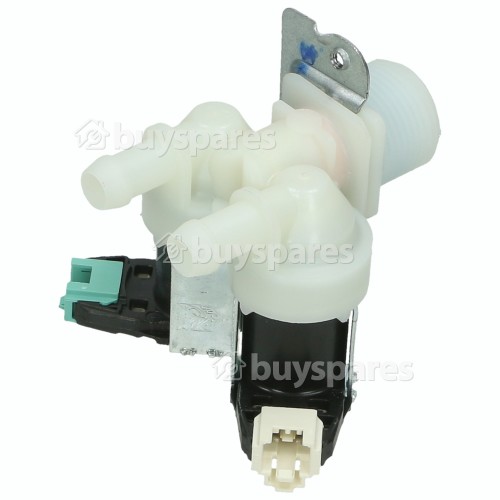 Indesit Cold Water Double Solenoid Inlet Valve : 180Deg. With Protected (push) Connectors & 12 Bore Outlets