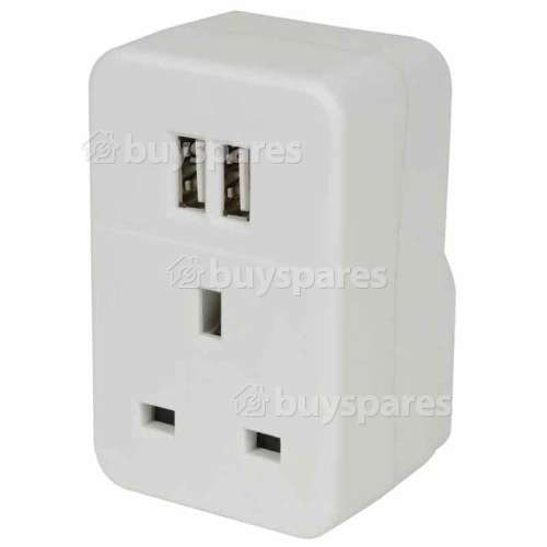 UK To EU Mains Travel Adaptor With Twin USB