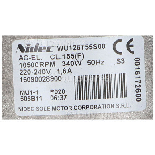 Bosch Motor : Nidec Sole WU126T55S00 16090028900 340W 10500RPM 