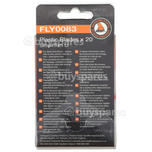 Flymo Plastic Blades Pack Of 10