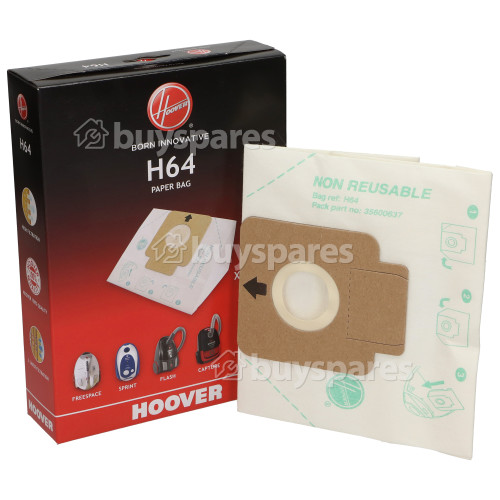 Hoover H64 High Filtration Dust Bags (Box Of 5)