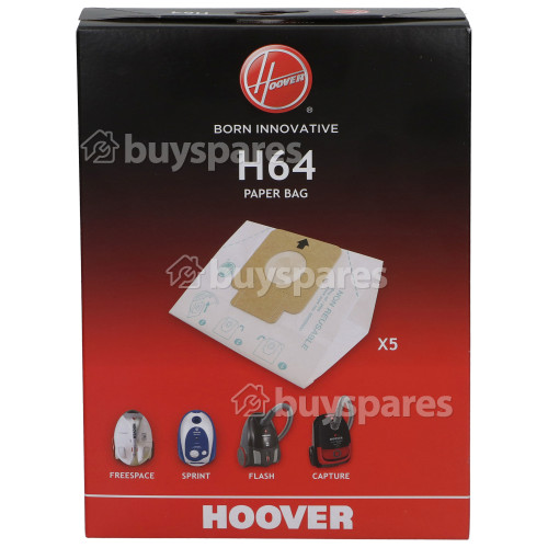 Boîte De 5 Sacs Aspirateur Haute Filtration H64 ( Paquet De 5 ) Hoover