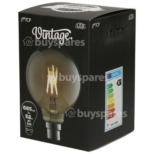 TCP 6W BC/B22 LED Filament Globe Vintage Lamp (Very Warm White)