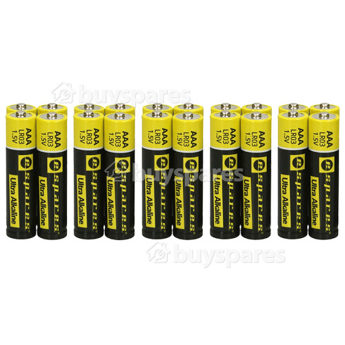 Quality Espares Ultra Alkaline AAA/LR03 Batteries - Pack Of 20