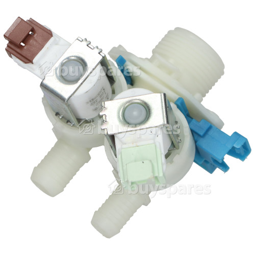 Zanussi Cold Water Double Solenoid Inlet Valve : 180Deg. & Protected Connectors