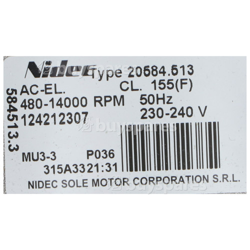 AEG Motor : Nidec Sole Type 20584-513 14000RPM