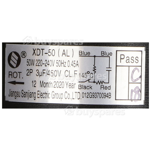 Hoover Recirculation Wash Pump Motor : Jiangsu Sanjiang XDT-50 (AL) 50W 220/240V