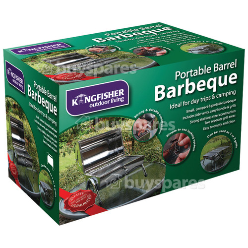 Kingfisher Stainless Steel Portable Barrel BBQ