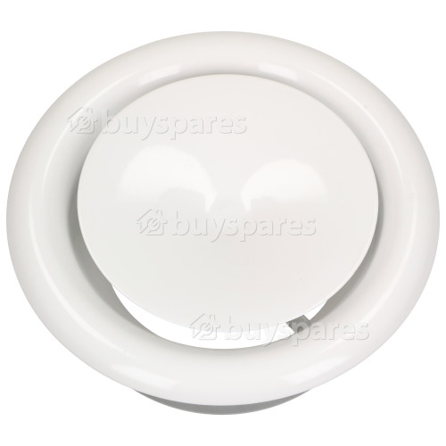 Bouche D'Aération En Métal Plafonnier 125mm - Enrobage Poudre Blanche