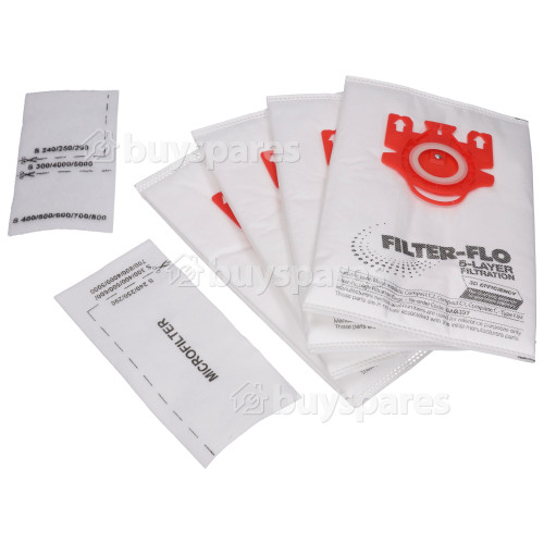 High Quality Compatible Replacement FJM 3D Filter-Flo Synthetic Dust Bags (Pack Of 4 With 2 Cut To Size Filters) - BAG337