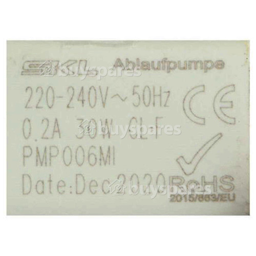 Bomba De Drenaje De Lavadora - MSP Ablaufpumpe PMP006mi 30W - Repuesto Compatible De Alta Calidad Con Hanning Nr. 6239562 Ecoline