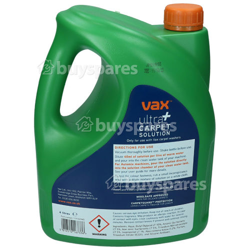 Vax Ultra+ Carpet Cleaning Solution - 4L