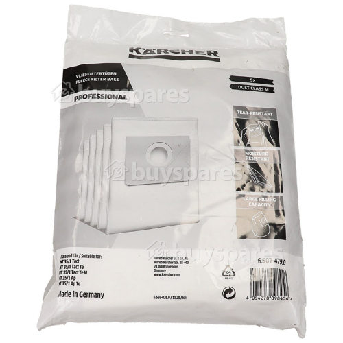 Karcher Paper Dust Bags (Pack Of 5)