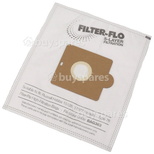 Russell Hobbs 76 Filter-Flo Synthetic Dust Bags (Pack Of 5) - BAG363