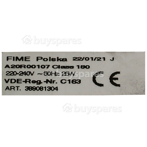 Electrolux Fan Oven Motor : Fime A20 R00107 Or Plaset Cod. 57039