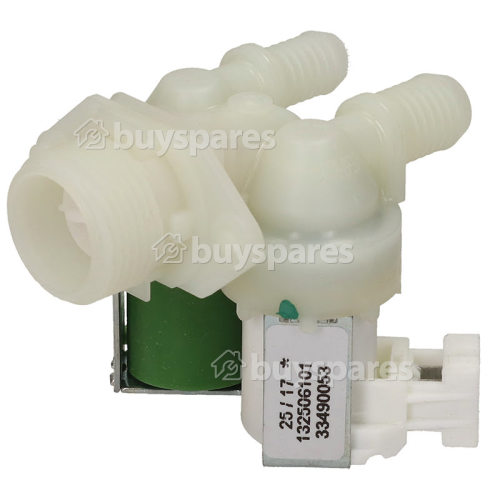 Electrolux Group Cold Water Double Inlet Solenoid Valve : 180Deg. With Protected Tag Fitting