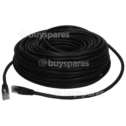 COM CAT6 RJ45 Patch Lead: Black: 30m