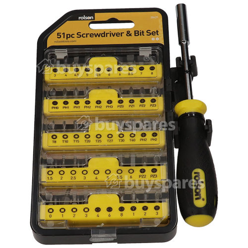 Rolson 51 Piece Screwdriver & Bit Set