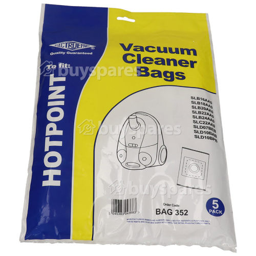 Sacs D'Aspirateur -Synthétiques Filtre-Flo BAG352 (Paquet De 5) Hotpoint