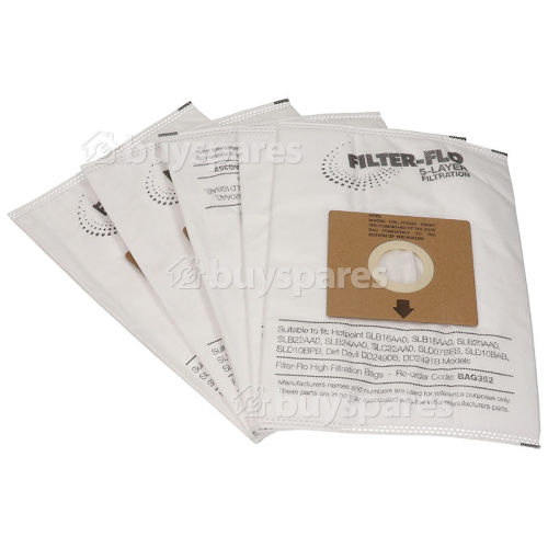 Hotpoint Filter-Flo Synthetische Staubsaugerbeutel (5er Packung) - BAG352