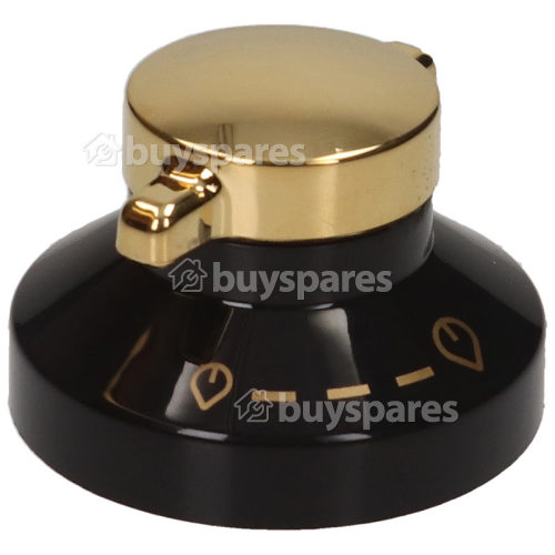 Belling Hob Gas Control Knob - Black/Gold