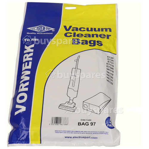 Vorwerk / Folletto / Kobold Vk Dust Bag (Pack Of 5) - BAG97