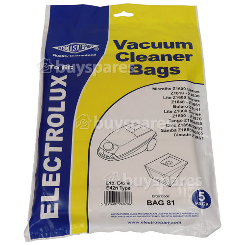 Sac Aspirateur E10 / E42 / E42N (Paquet De 5) - BAG81 Rowenta