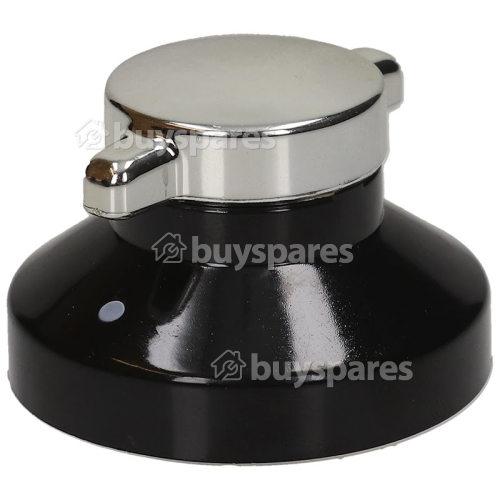 Hob Burner Control Knob - Black / Silver