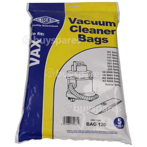 Vedette Vax 1S Vacuum Dust Bag (Pack Of 5) - BAG120