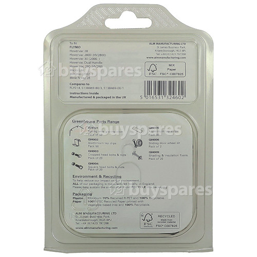 Cuchillas Plásticas De Cortacésped - FL246 - Para Hovervac 28, Hovervac 2800 (HV2800), Hovervac 30 (2006-), Hovervac Dual Handle, Hover Vac 280 (HV280), Microlite, Minimo (2002-), Mow N Vac 28