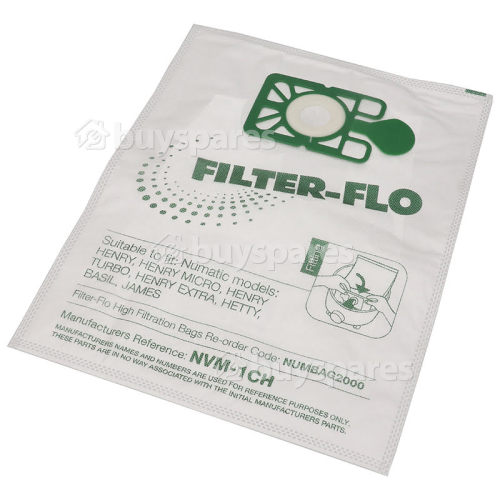Pheonix Compatible NVM-1CH Filter-Flo Synthetic Dust Bags (Pack Of 10)
