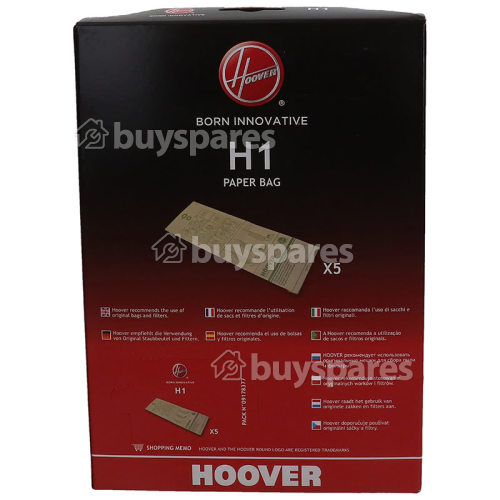 Hoover H1 Dust Bag (Pack Of 5)