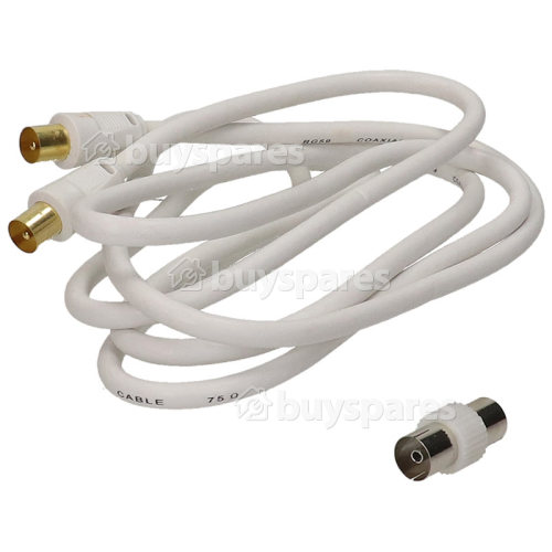 Co-axial Lead Plug To Plug & Connector - 2M Cable Conector(macho) Coaxial - Conector(macho) 2 Metros Universal