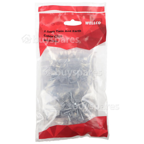 Wellco Pack Of 100 2.5mm Twin & Earth Cable Clips