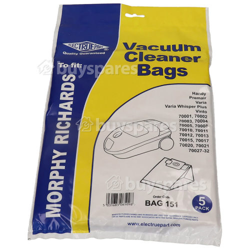 Sacs Aspirateur 01 Et 87 (Paquet De 5) - BAG151 -
