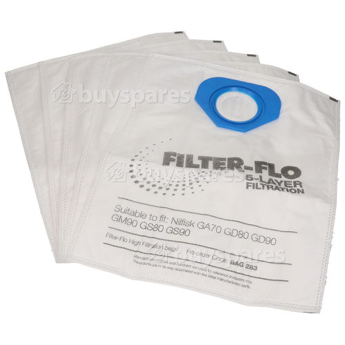 Nilfisk G90A-Vac Type G Filter-Flo Synthetic Dust Bags (Pack Of 5) - BAG283