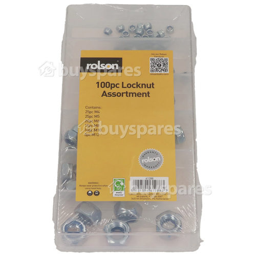 Rolson Lock Nut Kit : 100 PIECE (engineers Tool Box)