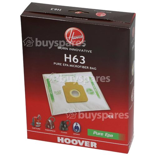 Sacchetti Filtranti H63 Pure Hepa Per Aspirapolvere (confezione Da 4) Hoover