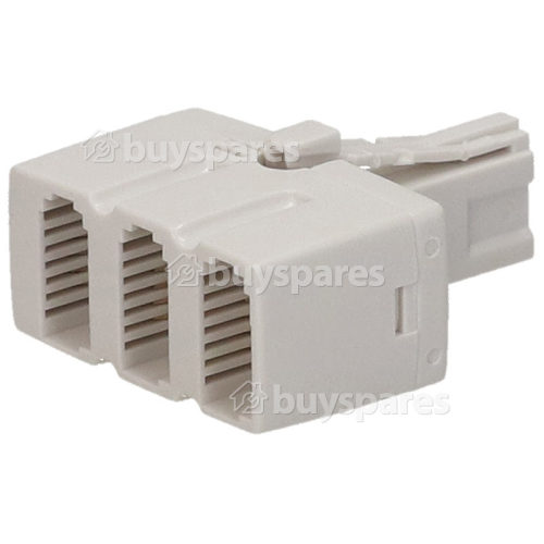 Telephone 3 Way Adaptor - White Wellco