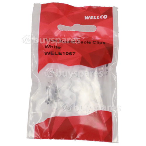 Wellco Pack Of 20 5mm Round Cable Clips - White