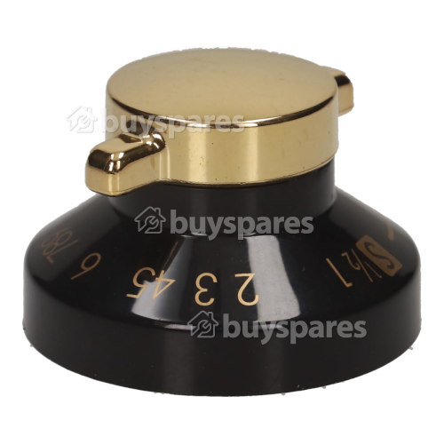 Diplomat Oven Control Knob - Black / Gold