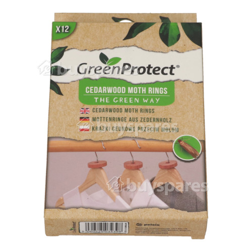 Green Protect Cedarwood Moth Rings (pest Control) - Pack Of 12