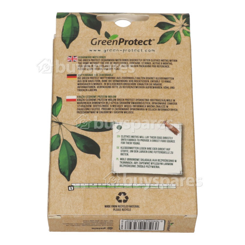 Green Protect Cedarwood Moth Rings (pest Control) - Pack Of 12
